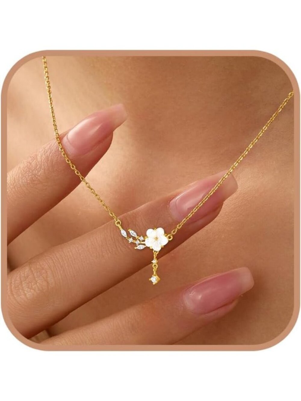 Dainty 925 Sterling Silver Cherry Blossom Necklace for Women, Mom & Daughter